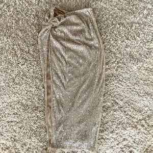 Sequined Mermaid Maxi Skirt with High Slit